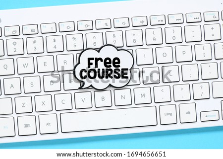 FREE COURSE. Word writing text Free Course. Business concept.