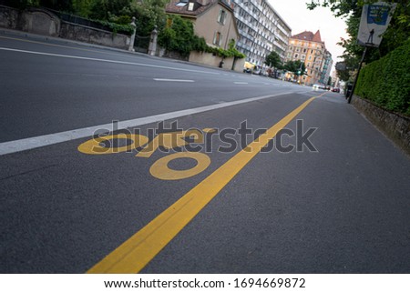 Street Floor Yellow Bike Lane