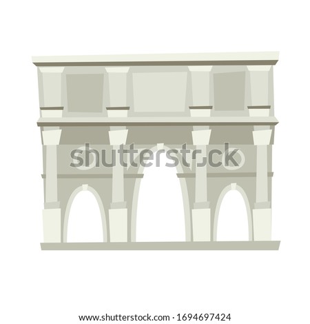 Coliseum, Rome, Italy architecture landmark vector illustration. Rome, old Italian building. Costantino Arch, Ancient architectural monuments. Famous historical landmark. Hand drawn isolated icon