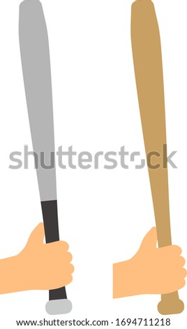 Baseball bats isolated vector illustration.