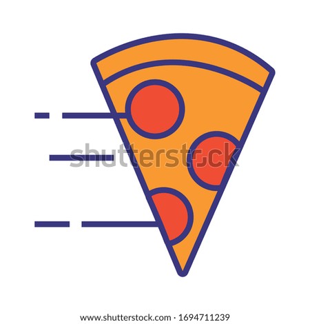 pizza portion line and fill style icon vector illustration design