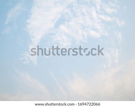Clouds in the clear sky in Asia's summer season