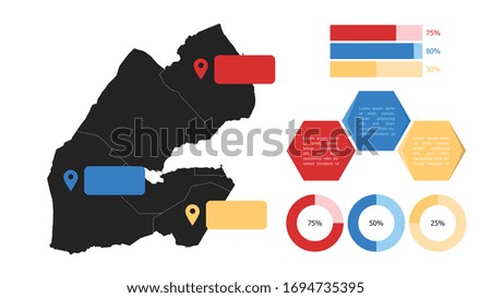 Infographic Map of Djibouti illustration vector, Presentation, business and website