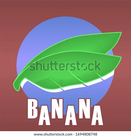 banana simple logo leaves and banana fruits green and yellow 