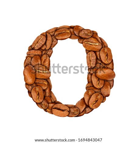 Coffee bean font. Alphabet symbol made from roasted beans. Arabica and robusta coffee grain typography. Suitable for cafeteria, coffee product brand and overall coffee industry related designs.