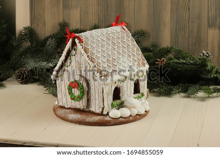 Christmas gingerbread in the form of a house
