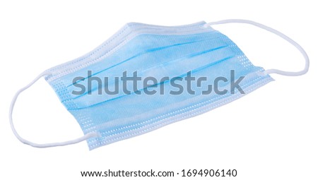 Medical mask isolated on white background, Corona protection ,pollution, virus, flu and Health care and surgical concept. Royalty-Free Stock Photo #1694906140