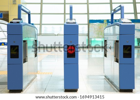 Entrance of subway station entry no entry sign