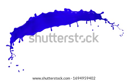 splendid blue paint splash isolated on white background