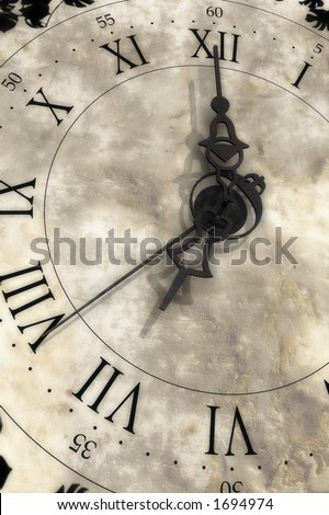 Almost seven oâ€™clock. Old clock.