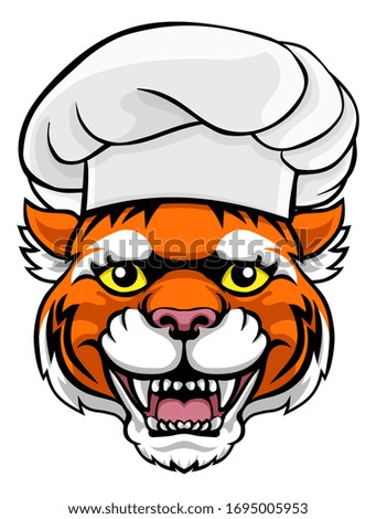 A friendly tiger chef mascot cartoon character