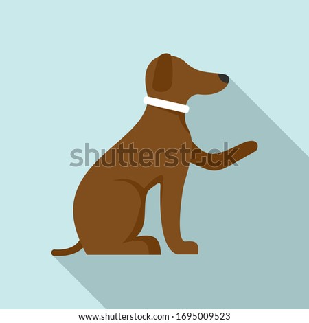 Domestic dog training icon. Flat illustration of domestic dog training vector icon for web design