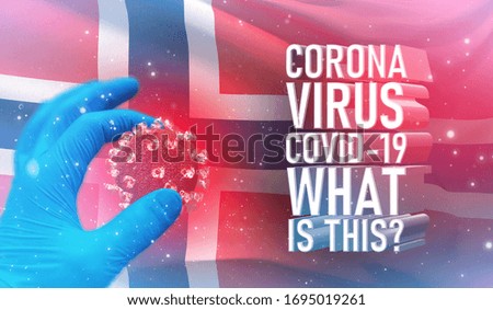 Coronavirus COVID-19, Frequently Asked Question - What Is It text, medical concept with flag of Norway. Pandemic 3D illustration.