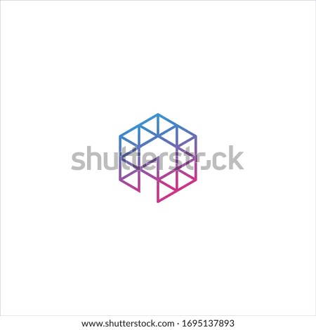 logo p hexagon abstract logo design. right, left, up and down. Delivery, Web, technology, Digital, Marketing, Network icons. construction concept. -vector