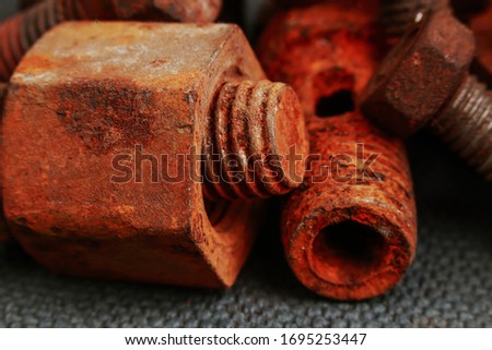 rusty iron bolts and nuts