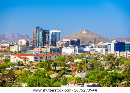 Tucson, Arizona, USA downtown city skyline in the afternoon. Royalty-Free Stock Photo #1695293944