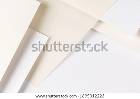 Pile of white carton paper sheets with copy space, business concept