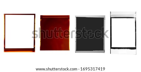 Medium format 120 film frame.With white space. Royalty-Free Stock Photo #1695317419