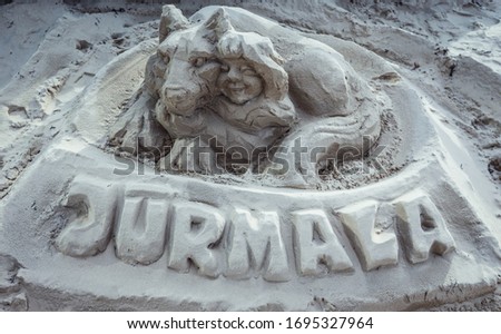 Sandy Letters on the Jurmala Beach, Latvia