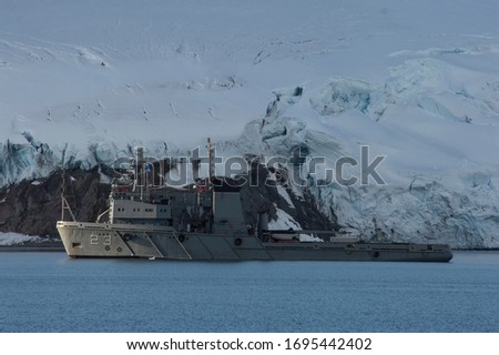 A logistic vessel in Antarctica