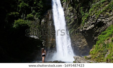 Waterfall in Lagoekhi protected areas. Located in country Georgia. Known as Gurgeniani waterfall or Ninoskhevi waterfall. Lagodekhi, Kakheti, Georgia