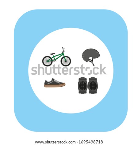 bmx bike riding objects on white background