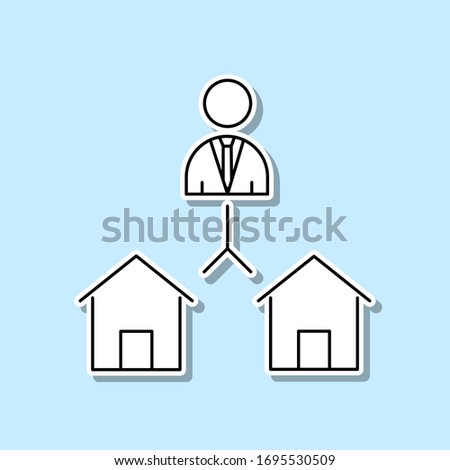 Select house sticker icon. Simple thin line, outline vector of real estate icons for ui and ux, website or mobile application