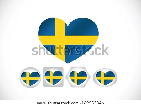 Sweden Flag themes idea design in Vector illustration