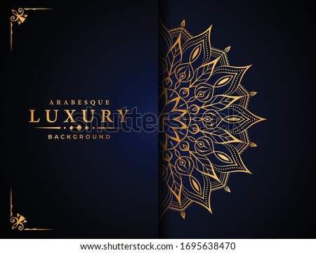 
Abstract luxury ornamental mandala design background  with golden 
arabesque pattern arabic islamic east style.