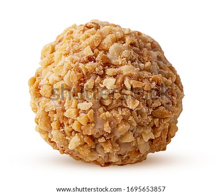 Candy penut wafer balls isolated on white background. Clipping path. Full depth of field.