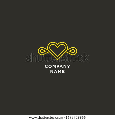 Heart + Place logo template vector concept