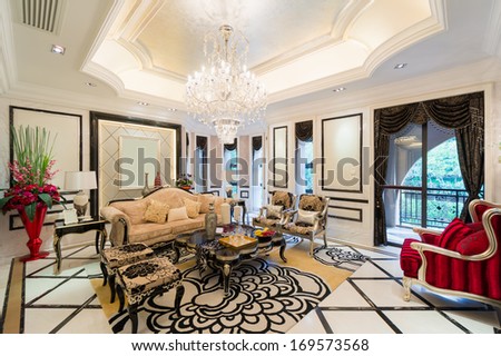 luxury living room with nice decoration