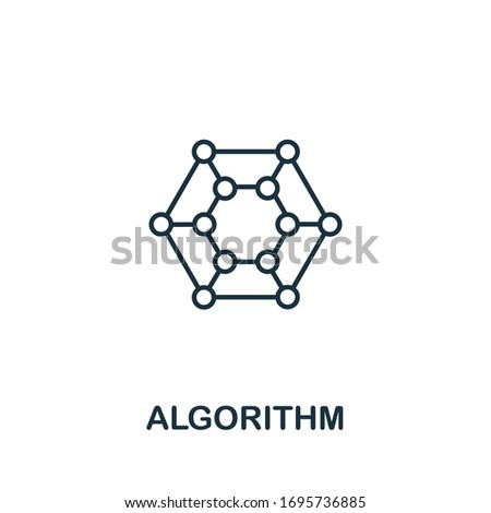 Algorithm icon from machine learning collection. Simple line Algorithm icon for templates, web design and infographics Royalty-Free Stock Photo #1695736885