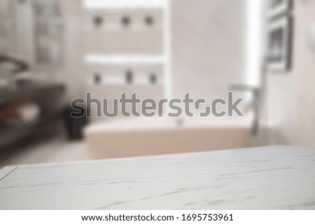 table background of free space for your decoration and blurred home interior.Copy space for your composition. 
