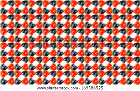 Multiple heart icon in red and black color for background use