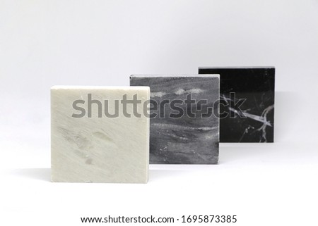 Surface of stone texture, Front view of color samples stone, Marble solid material for interior design. Royalty-Free Stock Photo #1695873385