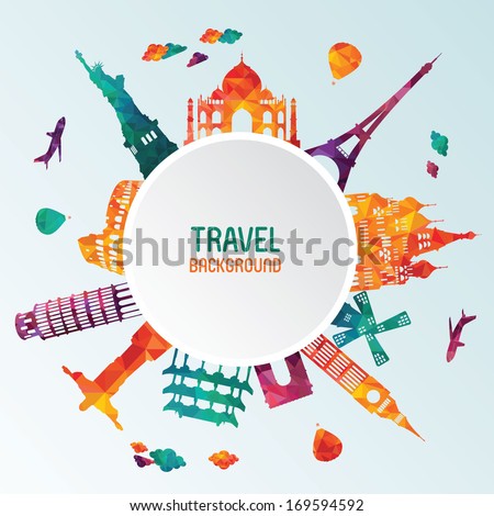 Travel and tourism background Royalty-Free Stock Photo #169594592