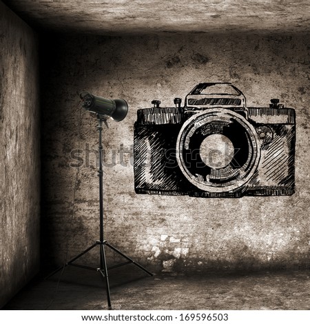 camera of black on wall 
