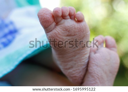 Baby feet on a blanket