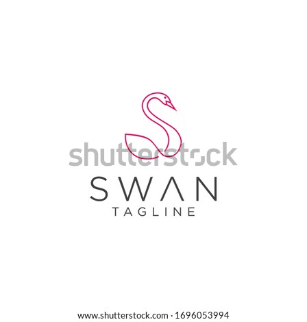 Letter s swan logo Linear designs inspiration . Letter S Goose Logo Line Design Template . Abstract Letter S Duck Logo Line Template Stock Vector 