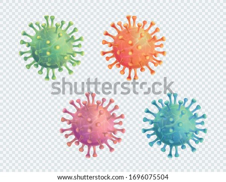 Coronavirus Covid-19 Vector 3d Realistic Illustration Set Royalty-Free Stock Photo #1696075504
