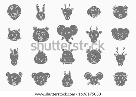 Animal Icons set - Vector silhouettes of pets and wild beast for the site or interface