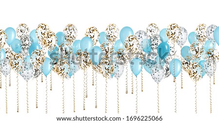 Many color balloons on white background. Festive decor