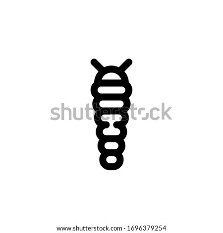caterpillar insect icon outline black