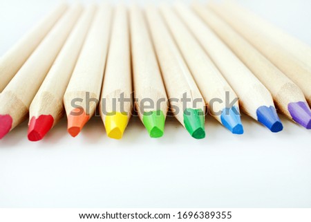 Color pencils for drawing isolated on white background.