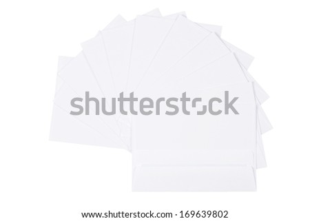 Blank envelopes isolated on white background