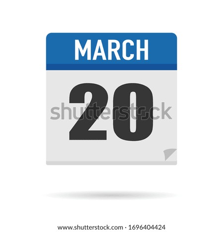 Blue Calendar icon flat style. Date, day, month. Vector illustration background for reminder, app, UI, event, holiday, office document and logo. isolated object and symbol. from year collection