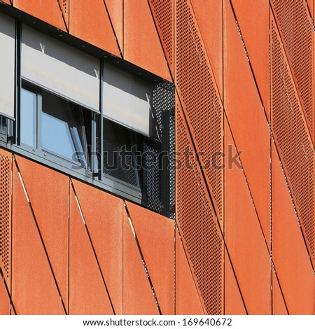 Metal wall with windows