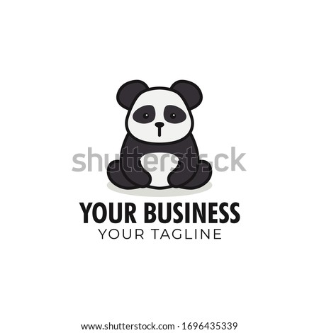 Sitting Panda Logo Design Template
