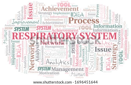 Respiratory System typography vector word cloud.